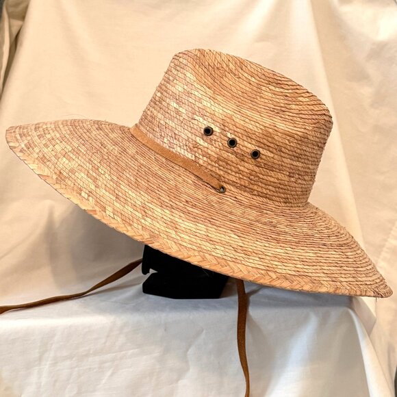 Straw Hat "The Best Hat" by Your Stylist Says Leather Straps Sun RTL $130 - Picture 4 of 9